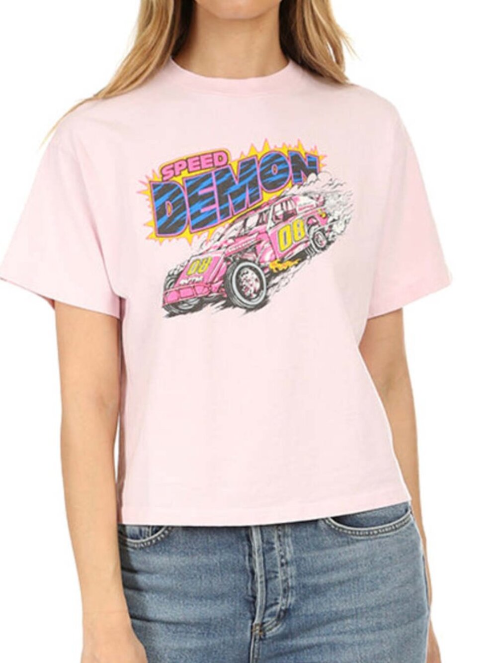 Re/Done Light Pink Speed Demon T-Shirt